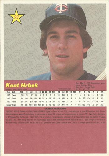 1984 Donruss Action All-Stars #37 Kent Hrbek Back