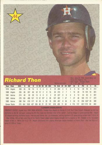 1984 Donruss Action All-Stars #44 Dickie Thon Back