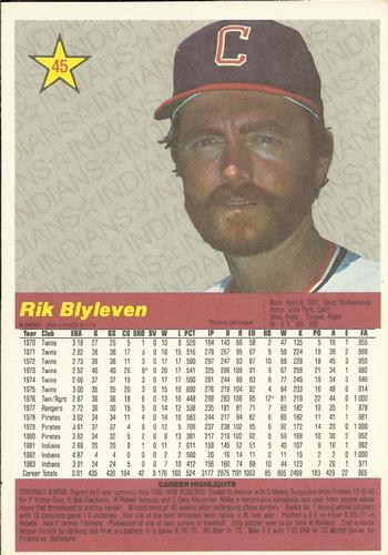 1984 Donruss Action All-Stars #45 Bert Blyleven Back
