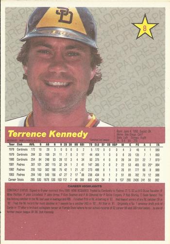 1984 Donruss Action All-Stars #8 Terry Kennedy Back