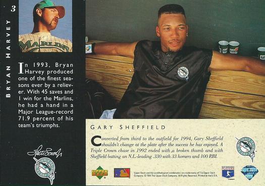 1994 Upper Deck All-Star Jumbos #3 Bryan Harvey / Gary Sheffield Back