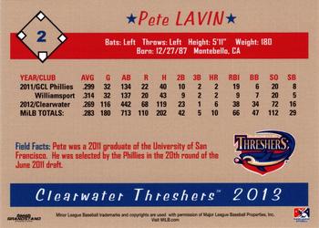 2013 Grandstand Clearwater Threshers #NNO Peter Lavin Back