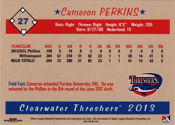 2013 Grandstand Clearwater Threshers #NNO Cameron Perkins Back