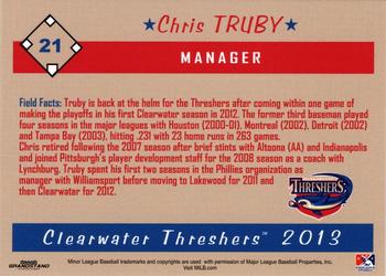 2013 Grandstand Clearwater Threshers #NNO Chris Truby Back
