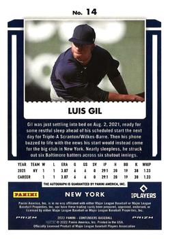 2022 Panini Chronicles - Contenders Optic Rookie Ticket Autographs #14 Luis Gil Back