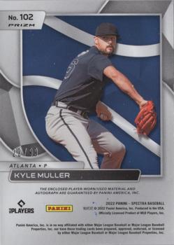 2022 Panini Chronicles - Spectra Rookie Jersey Autographs Neon Blue #102 Kyle Muller Back