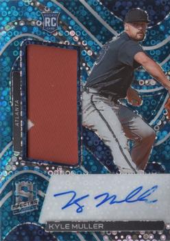 2022 Panini Chronicles - Spectra Rookie Jersey Autographs Neon Blue #102 Kyle Muller Front