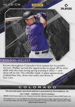 2022 Panini Chronicles - Limited Swatches #LS-CW Colton Welker Back
