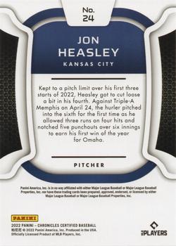 2022 Panini Chronicles - Certified #24 Jon Heasley Back