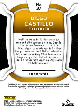 2022 Panini Chronicles - Certified #37 Diego Castillo Back