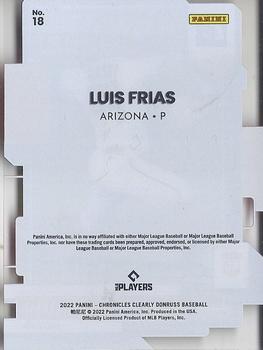 2022 Panini Chronicles - Clearly Donruss #18 Luis Frias Back