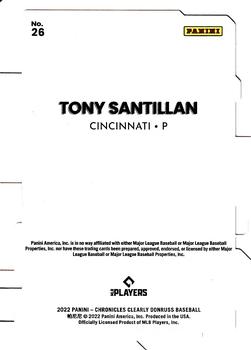 2022 Panini Chronicles - Clearly Donruss #26 Tony Santillan Back