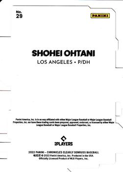 2022 Panini Chronicles - Clearly Donruss #29 Shohei Ohtani Back