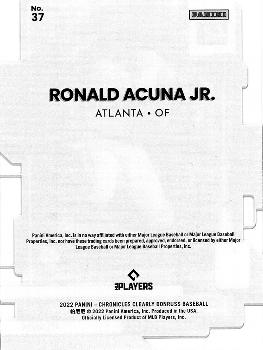 2022 Panini Chronicles - Clearly Donruss #37 Ronald Acuna Jr. Back