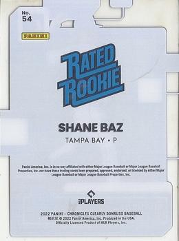 2022 Panini Chronicles - Clearly Donruss #54 Shane Baz Back