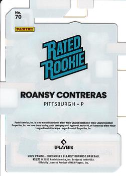 2022 Panini Chronicles - Clearly Donruss #70 Roansy Contreras Back