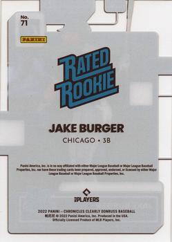 2022 Panini Chronicles - Clearly Donruss #71 Jake Burger Back