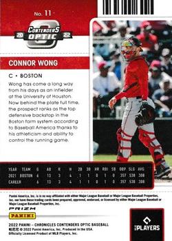 2022 Panini Chronicles - Contenders Optic Holo #11 Connor Wong Back