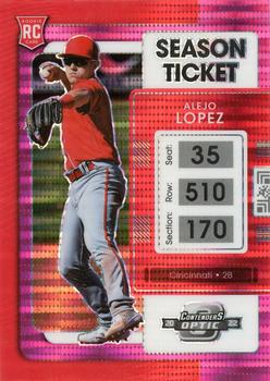 2022 Panini Chronicles - Contenders Optic Pink Pulsar #14 Alejo Lopez Front