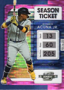 2022 Panini Chronicles - Contenders Optic Pink Pulsar #24 Ronald Acuna Jr. Front