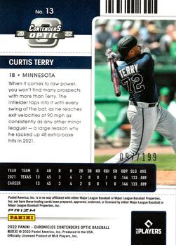 2022 Panini Chronicles - Contenders Optic Ruby Wave #13 Curtis Terry Back