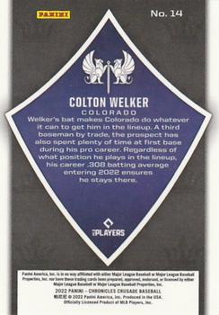2022 Panini Chronicles - Crusade #14 Colton Welker Back
