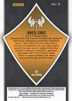 2022 Panini Chronicles - Crusade Building Blocks #3 Oneil Cruz Back