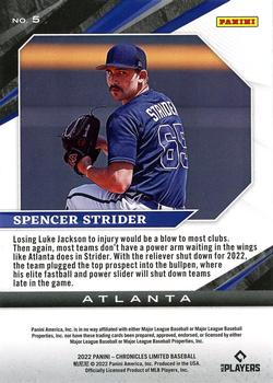 2022 Panini Chronicles - Limited #5 Spencer Strider Back