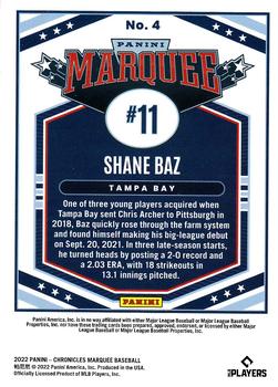 2022 Panini Chronicles - Marquee #4 Shane Baz Back