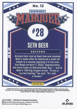 2022 Panini Chronicles - Marquee #12 Seth Beer Back