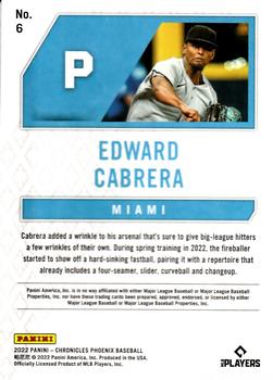 2022 Panini Chronicles - Phoenix #6 Edward Cabrera Back