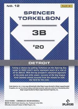 2022 Panini Chronicles - Recon #12 Spencer Torkelson Back