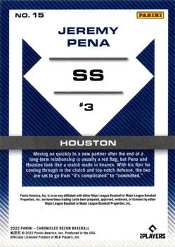 2022 Panini Chronicles - Recon Red #15 Jeremy Pena Back