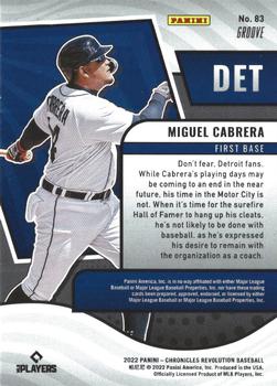 2022 Panini Chronicles - Revolution Groove #83 Miguel Cabrera Back