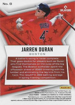 2022 Panini Chronicles - Rookies & Stars #8 Jarren Duran Back