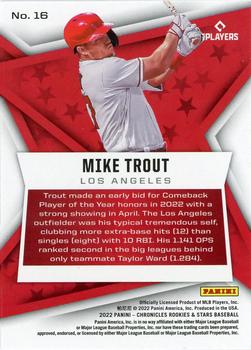 2022 Panini Chronicles - Rookies & Stars #16 Mike Trout Back