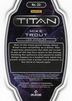 2022 Panini Chronicles - Titan #20 Mike Trout Back