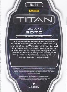2022 Panini Chronicles - Titan #21 Juan Soto Back