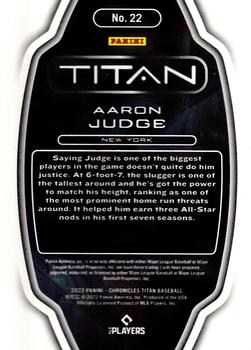 2022 Panini Chronicles - Titan #22 Aaron Judge Back