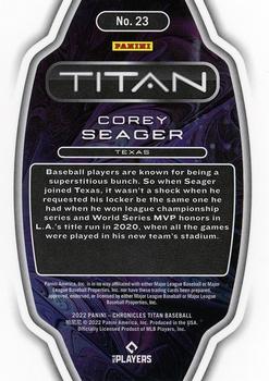 2022 Panini Chronicles - Titan #23 Corey Seager Back