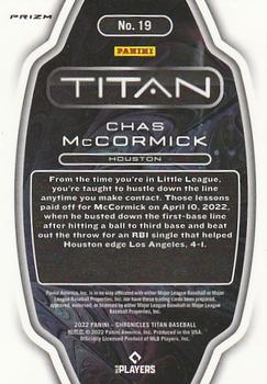 2022 Panini Chronicles - Titan Building Blocks #19 Chas McCormick Back