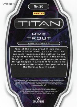 2022 Panini Chronicles - Titan Holo #20 Mike Trout Back