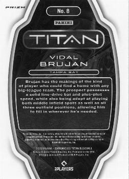 2022 Panini Chronicles - Titan Pink Pulsar #8 Vidal Brujan Back