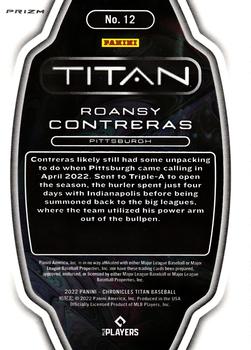 2022 Panini Chronicles - Titan Pink Pulsar #12 Roansy Contreras Back