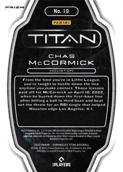 2022 Panini Chronicles - Titan Pink Pulsar #19 Chas McCormick Back