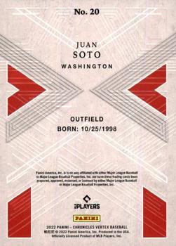 2022 Panini Chronicles - Vertex #20 Juan Soto Back