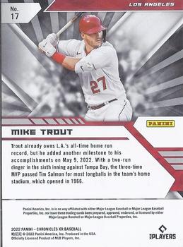 2022 Panini Chronicles - XR #17 Mike Trout Back