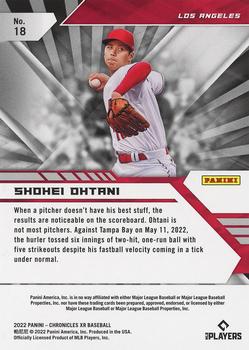 2022 Panini Chronicles - XR #18 Shohei Ohtani Back
