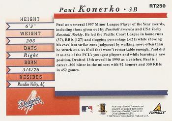1998 Score Rookie & Traded - Paul Konerko Autograph #RT250 Paul Konerko Back