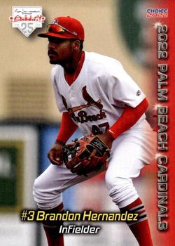 2022 Choice Palm Beach Cardinals #07 Brandon Hernandez Front